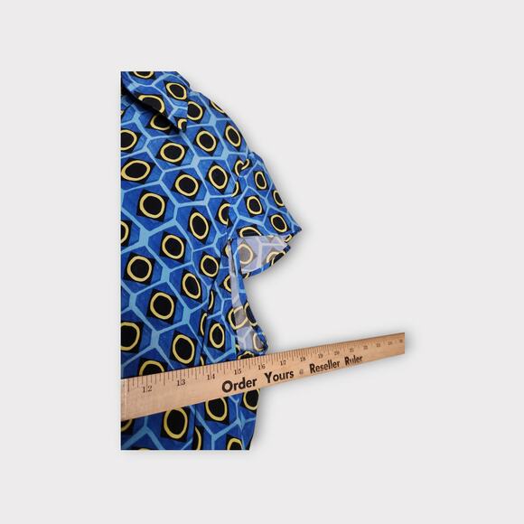 Alice + Olivia Womens Lanna Romper M Blue Yellow Geometric Print Mod Revival - Picture 6 of 10